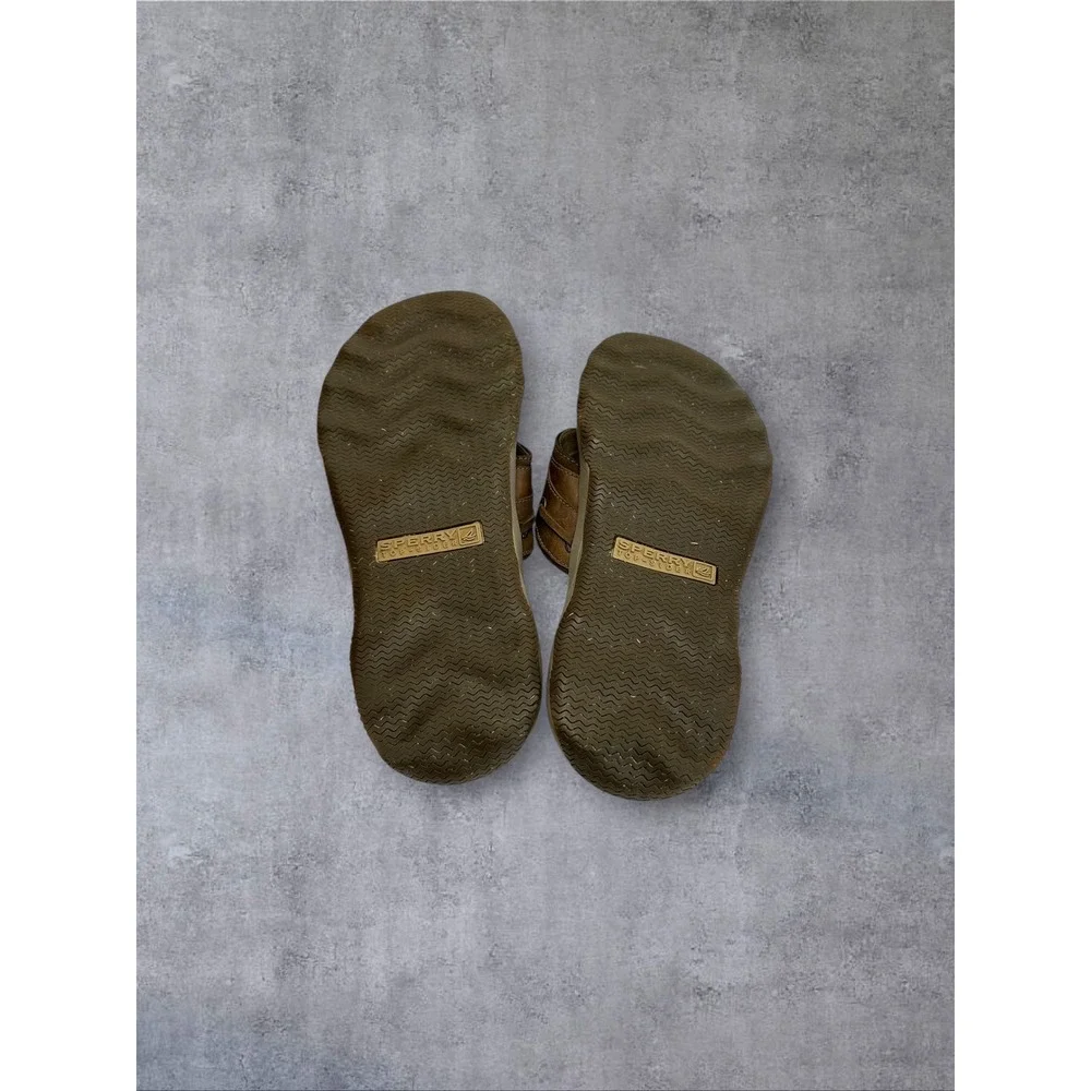 Sperry Top-Sider Thong Sandals Mens 9 Brown STS18178 Leather Flip Flops